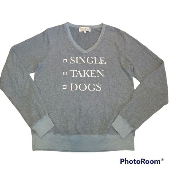 WILDFOX V-Neck Single Taken Dogs Fleece Pullover Sweatshirt S - Picture 3 of 8